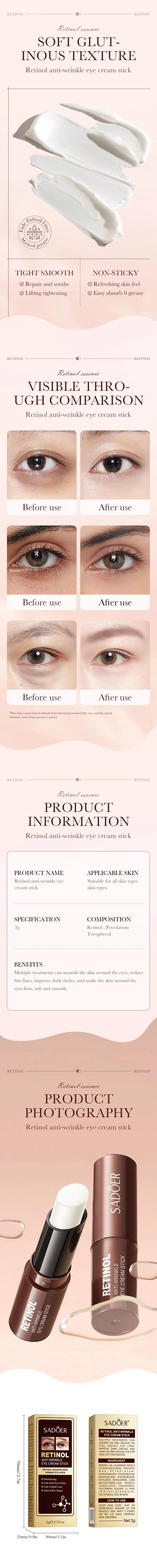 Retinol Eye Cream Remove Dark Circles Woman Eye Care