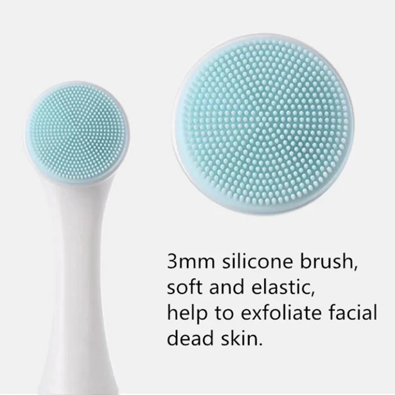 3D Bilateral Silicone Facial Cleanser Manual Massage Face Brush Cleaning Tools