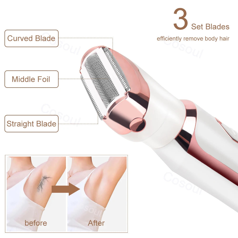 4 in 1 Electric Razor for Women Shaver Mustache Portable Painless
