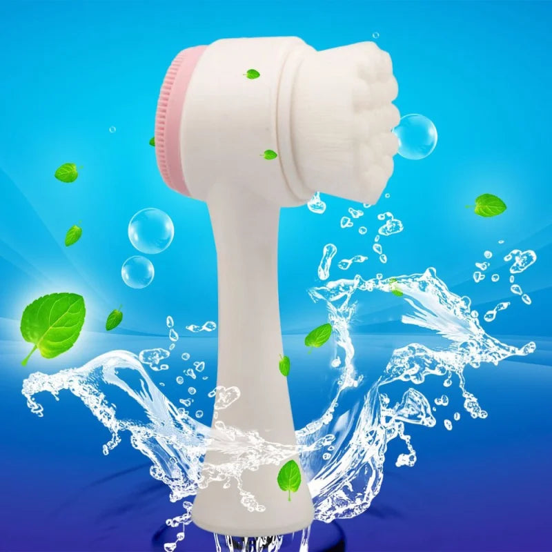 3D Bilateral Silicone Facial Cleanser Manual Massage Face Brush Cleaning Tools